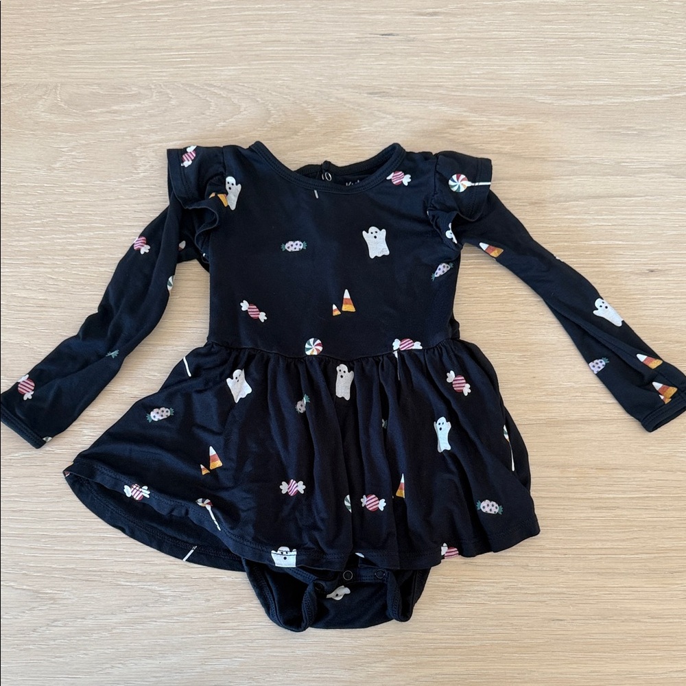 Kyte Baby LS Twirl bodysuit dress EUC 2T